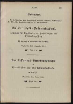 Post- und Telegraphen-Verordnungsblatt für das Verwaltungsgebiet des K.-K. Handelsministeriums 19141221 Seite: 3