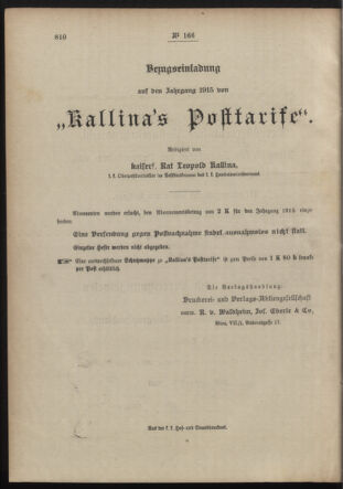 Post- und Telegraphen-Verordnungsblatt für das Verwaltungsgebiet des K.-K. Handelsministeriums 19141221 Seite: 4