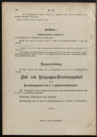 Post- und Telegraphen-Verordnungsblatt für das Verwaltungsgebiet des K.-K. Handelsministeriums 19141231 Seite: 4