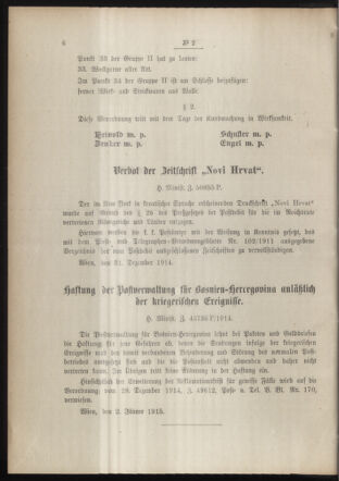 Post- und Telegraphen-Verordnungsblatt für das Verwaltungsgebiet des K.-K. Handelsministeriums 19150107 Seite: 2