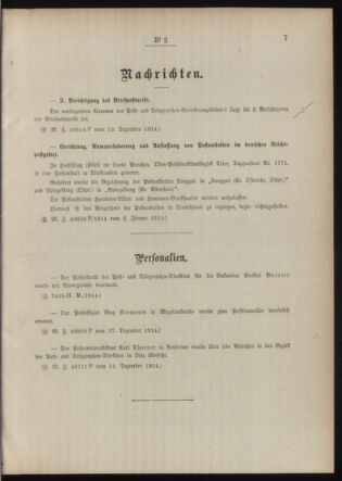 Post- und Telegraphen-Verordnungsblatt für das Verwaltungsgebiet des K.-K. Handelsministeriums 19150107 Seite: 3