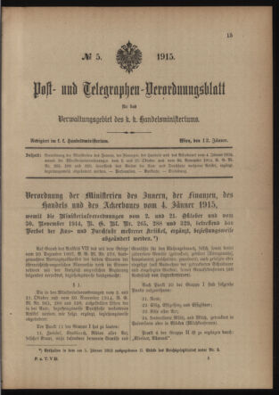 Post- und Telegraphen-Verordnungsblatt für das Verwaltungsgebiet des K.-K. Handelsministeriums