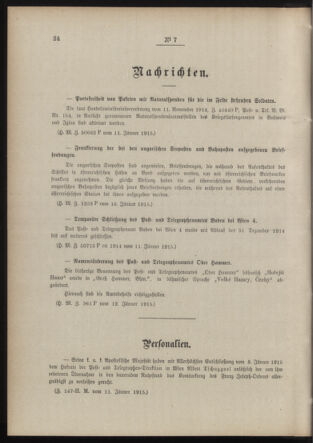 Post- und Telegraphen-Verordnungsblatt für das Verwaltungsgebiet des K.-K. Handelsministeriums 19150120 Seite: 2