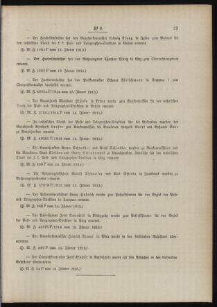 Post- und Telegraphen-Verordnungsblatt für das Verwaltungsgebiet des K.-K. Handelsministeriums 19150126 Seite: 3