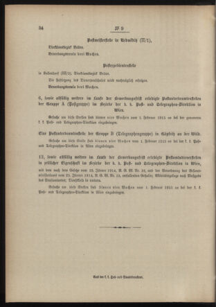 Post- und Telegraphen-Verordnungsblatt für das Verwaltungsgebiet des K.-K. Handelsministeriums 19150127 Seite: 4