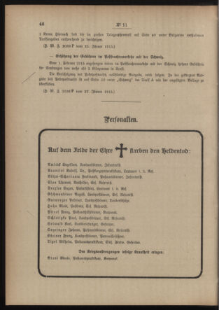 Post- und Telegraphen-Verordnungsblatt für das Verwaltungsgebiet des K.-K. Handelsministeriums 19150129 Seite: 2