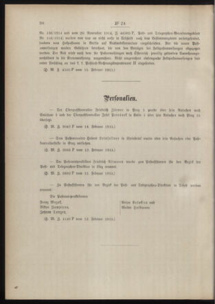 Post- und Telegraphen-Verordnungsblatt für das Verwaltungsgebiet des K.-K. Handelsministeriums 19150219 Seite: 2