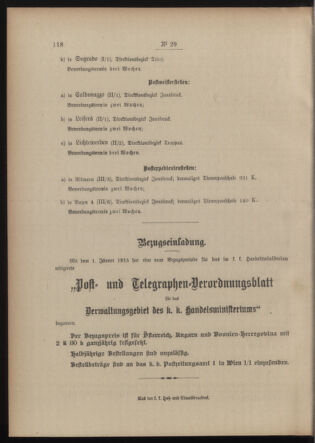 Post- und Telegraphen-Verordnungsblatt für das Verwaltungsgebiet des K.-K. Handelsministeriums 19150304 Seite: 4