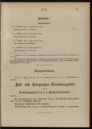 Post- und Telegraphen-Verordnungsblatt für das Verwaltungsgebiet des K.-K. Handelsministeriums 19150305 Seite: 3