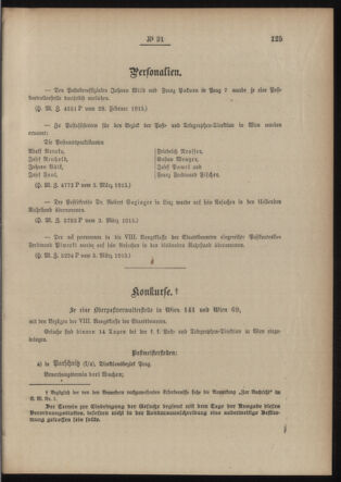 Post- und Telegraphen-Verordnungsblatt für das Verwaltungsgebiet des K.-K. Handelsministeriums 19150311 Seite: 3