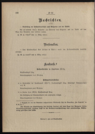 Post- und Telegraphen-Verordnungsblatt für das Verwaltungsgebiet des K.-K. Handelsministeriums 19150313 Seite: 2