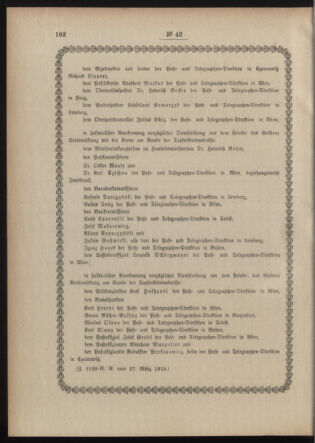 Post- und Telegraphen-Verordnungsblatt für das Verwaltungsgebiet des K.-K. Handelsministeriums 19150401 Seite: 2