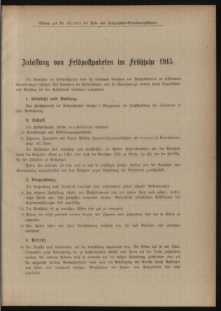 Post- und Telegraphen-Verordnungsblatt für das Verwaltungsgebiet des K.-K. Handelsministeriums 19150402 Seite: 5