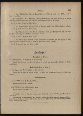 Post- und Telegraphen-Verordnungsblatt für das Verwaltungsgebiet des K.-K. Handelsministeriums 19150406 Seite: 3