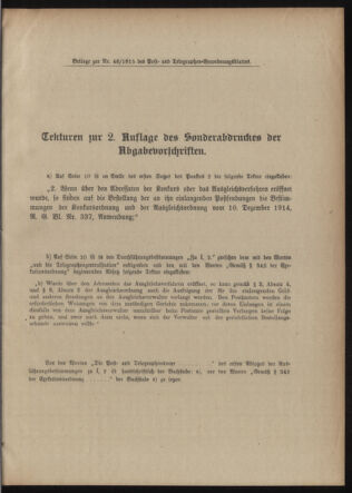 Post- und Telegraphen-Verordnungsblatt für das Verwaltungsgebiet des K.-K. Handelsministeriums 19150413 Seite: 3