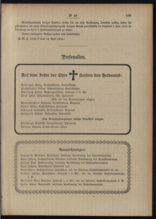 Post- und Telegraphen-Verordnungsblatt für das Verwaltungsgebiet des K.-K. Handelsministeriums 19150420 Seite: 3