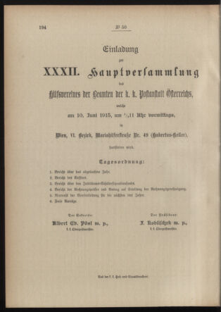 Post- und Telegraphen-Verordnungsblatt für das Verwaltungsgebiet des K.-K. Handelsministeriums 19150421 Seite: 4