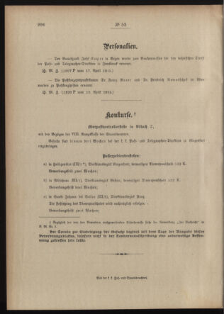 Post- und Telegraphen-Verordnungsblatt für das Verwaltungsgebiet des K.-K. Handelsministeriums 19150426 Seite: 6