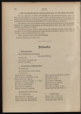 Post- und Telegraphen-Verordnungsblatt für das Verwaltungsgebiet des K.-K. Handelsministeriums 19150503 Seite: 2