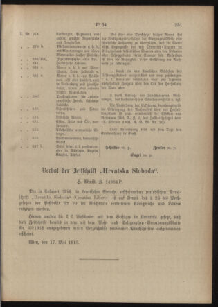 Post- und Telegraphen-Verordnungsblatt für das Verwaltungsgebiet des K.-K. Handelsministeriums 19150522 Seite: 3