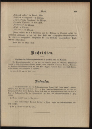 Post- und Telegraphen-Verordnungsblatt für das Verwaltungsgebiet des K.-K. Handelsministeriums 19150527 Seite: 3