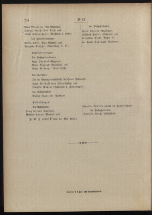 Post- und Telegraphen-Verordnungsblatt für das Verwaltungsgebiet des K.-K. Handelsministeriums 19150527 Seite: 8