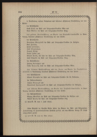 Post- und Telegraphen-Verordnungsblatt für das Verwaltungsgebiet des K.-K. Handelsministeriums 19150616 Seite: 2