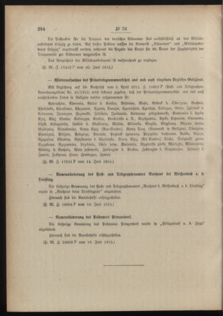 Post- und Telegraphen-Verordnungsblatt für das Verwaltungsgebiet des K.-K. Handelsministeriums 19150623 Seite: 2