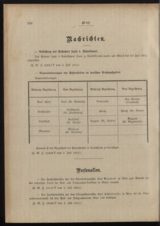 Post- und Telegraphen-Verordnungsblatt für das Verwaltungsgebiet des K.-K. Handelsministeriums 19150707 Seite: 2