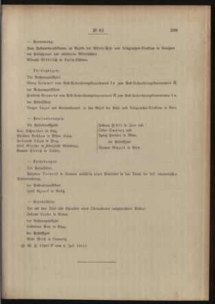 Post- und Telegraphen-Verordnungsblatt für das Verwaltungsgebiet des K.-K. Handelsministeriums 19150707 Seite: 3