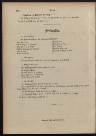 Post- und Telegraphen-Verordnungsblatt für das Verwaltungsgebiet des K.-K. Handelsministeriums 19150719 Seite: 2