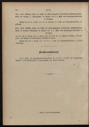 Post- und Telegraphen-Verordnungsblatt für das Verwaltungsgebiet des K.-K. Handelsministeriums 19150722 Seite: 4