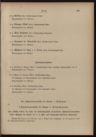 Post- und Telegraphen-Verordnungsblatt für das Verwaltungsgebiet des K.-K. Handelsministeriums 19150804 Seite: 3