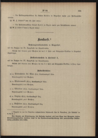 Post- und Telegraphen-Verordnungsblatt für das Verwaltungsgebiet des K.-K. Handelsministeriums 19150807 Seite: 3