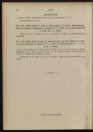 Post- und Telegraphen-Verordnungsblatt für das Verwaltungsgebiet des K.-K. Handelsministeriums 19150807 Seite: 4