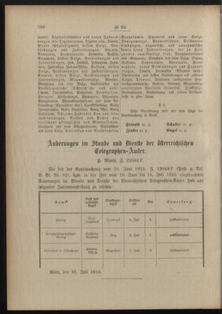 Post- und Telegraphen-Verordnungsblatt für das Verwaltungsgebiet des K.-K. Handelsministeriums 19150810 Seite: 2