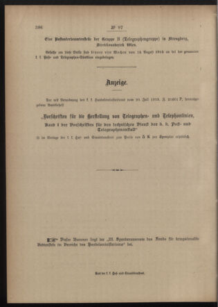 Post- und Telegraphen-Verordnungsblatt für das Verwaltungsgebiet des K.-K. Handelsministeriums 19150817 Seite: 4