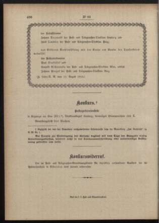 Post- und Telegraphen-Verordnungsblatt für das Verwaltungsgebiet des K.-K. Handelsministeriums 19150818 Seite: 4