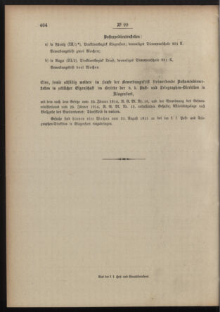 Post- und Telegraphen-Verordnungsblatt für das Verwaltungsgebiet des K.-K. Handelsministeriums 19150821 Seite: 4