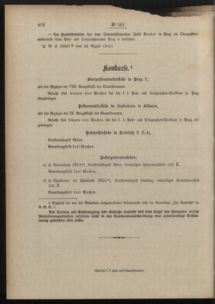 Post- und Telegraphen-Verordnungsblatt für das Verwaltungsgebiet des K.-K. Handelsministeriums 19150831 Seite: 4