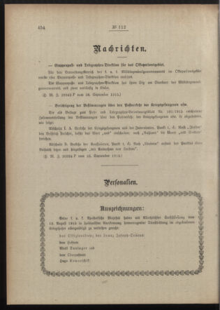 Post- und Telegraphen-Verordnungsblatt für das Verwaltungsgebiet des K.-K. Handelsministeriums 19150929 Seite: 2