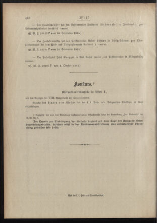 Post- und Telegraphen-Verordnungsblatt für das Verwaltungsgebiet des K.-K. Handelsministeriums 19151006 Seite: 4