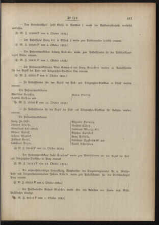 Post- und Telegraphen-Verordnungsblatt für das Verwaltungsgebiet des K.-K. Handelsministeriums 19151020 Seite: 3