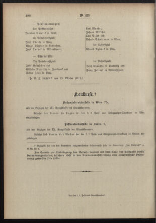 Post- und Telegraphen-Verordnungsblatt für das Verwaltungsgebiet des K.-K. Handelsministeriums 19151028 Seite: 4