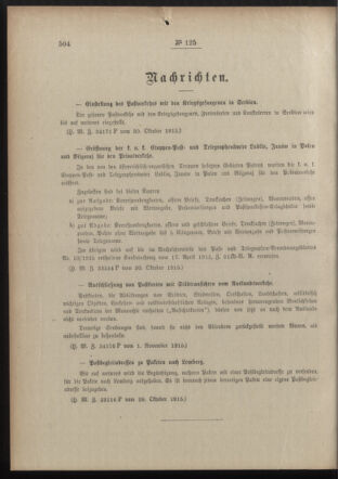 Post- und Telegraphen-Verordnungsblatt für das Verwaltungsgebiet des K.-K. Handelsministeriums 19151104 Seite: 2