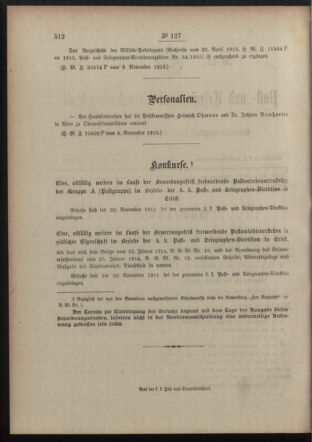 Post- und Telegraphen-Verordnungsblatt für das Verwaltungsgebiet des K.-K. Handelsministeriums 19151110 Seite: 2