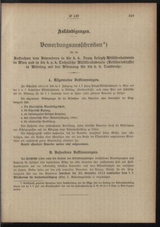 Post- und Telegraphen-Verordnungsblatt für das Verwaltungsgebiet des K.-K. Handelsministeriums 19151119 Seite: 3