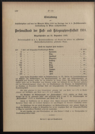 Post- und Telegraphen-Verordnungsblatt für das Verwaltungsgebiet des K.-K. Handelsministeriums 19151123 Seite: 6