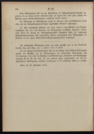 Post- und Telegraphen-Verordnungsblatt für das Verwaltungsgebiet des K.-K. Handelsministeriums 19151125 Seite: 4