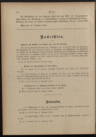 Post- und Telegraphen-Verordnungsblatt für das Verwaltungsgebiet des K.-K. Handelsministeriums 19151223 Seite: 2